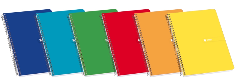 Enri Cuaderno Espiral Tapa Blanda Fº 3x3 - 80 Hojas - Colores Surtidos