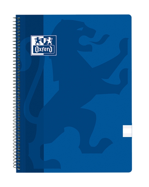 Oxford School Classic Cuaderno Espiral Tapa de Plastico Folio - Pauta 2.5 con Margen - 80 Hojas - Color Azul Marino
