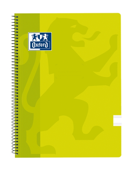 Oxford School Classic Cuaderno Espiral Tapa de Plastico Folio - Pauta 2.5 con Margen - 80 Hojas - Color Lima