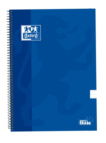Oxford School Classic Cuaderno Espiral Tapa Extradura Write&Erase - Folio 1 Linea con Margen - 80 Hojas - Color Azul Marino