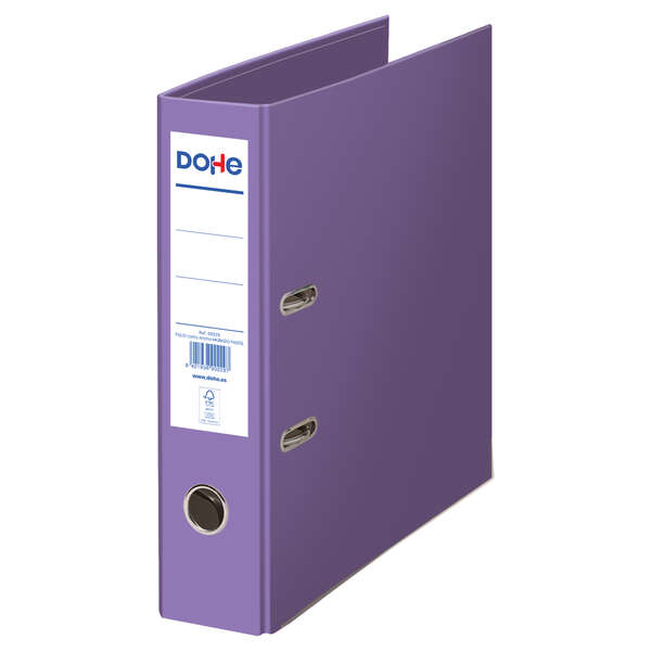 Dohe Archivador Ecofile - 320x285mm - Carton Rigido Forrado con Papel Offset Impreso - Ollao, Rado, Tarjetero Adhesivo - Cantonera Metalica - Mecanismo de Palanca Niquelado