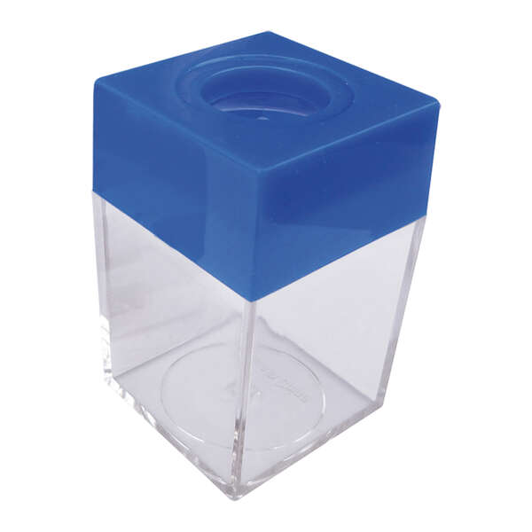 Dohe Portaclips en Plastico con Deposito Transparente - 42x42x70mm - Embocadura Imantada de Color Azul