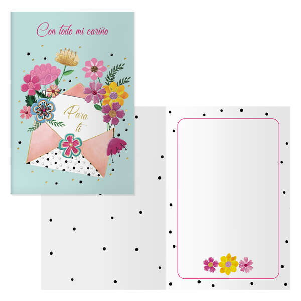 Dohe Pack de 6 Tarjetas de Felicitacion - 11.5x17cm - Impresion a Todo Color - Estampaciones con Pelicula de Color - Estampacion en Seco - Papel Offset Blanco de 300gr - Incluye Sobre de Color