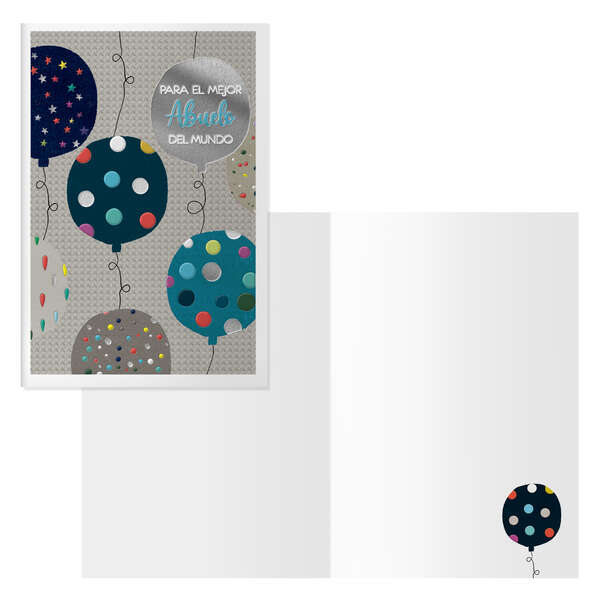 Dohe Dots Pack de 6 Tarjetas de Felicitacion para Abuelo - 11.5x17cm - Impresion a Todo Color - Estampaciones con Pelicula de Color - Estampacion en Seco - Papel Offset Blanco de 300gr - Incluye Sobre de Color