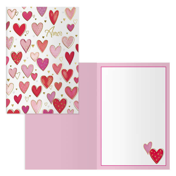 Dohe Love Pack de 6 Tarjetas de Felicitacion para Parejas - 11.5x17cm - Impresas a Todo Color - Estampaciones con Pelicula de Color - Estampacion en Seco - Papel Offset Blanco de 300gr - Incluye Sobre de Color