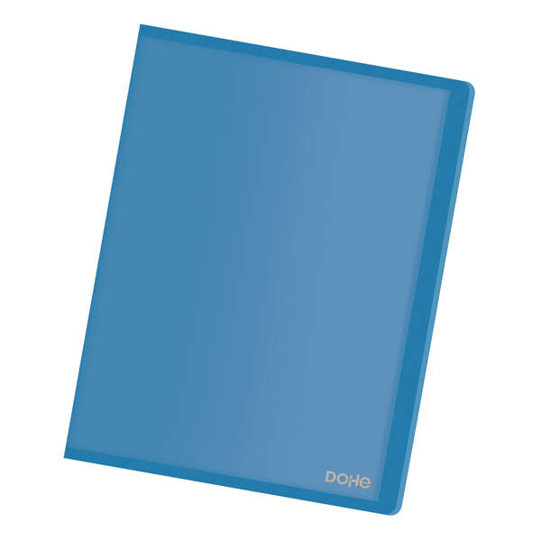 Dohe Carpeta con 20 Fundas Transparentes Soldadas A4 80mic - Tapa Flexible de Polipropileno - Color Azul