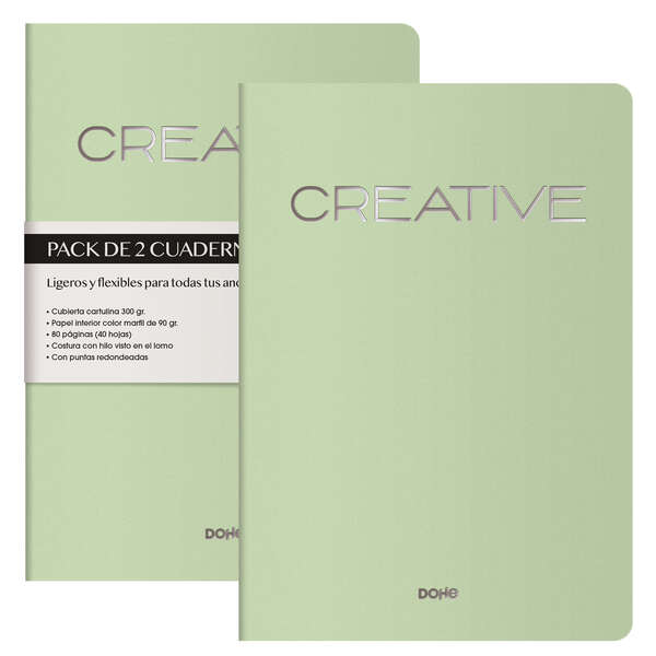 Dohe Cuadernos de Cartulina de Colores - 300gr - Estampacion en Portada - Puntas y Lomo Redondos - 40 Hojas Lisas - Papel Ahuesado 90gr - Rencuadernacion Cosida