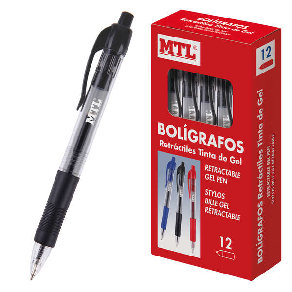 Dohe Boligrafos Retractiles de Tinta de Gel Permanente - Punta de 0.7mm - Trazo de 0.4mm - Resistente al Agua - Cuerpo de Plastico y Grip de Caucho - Colorido