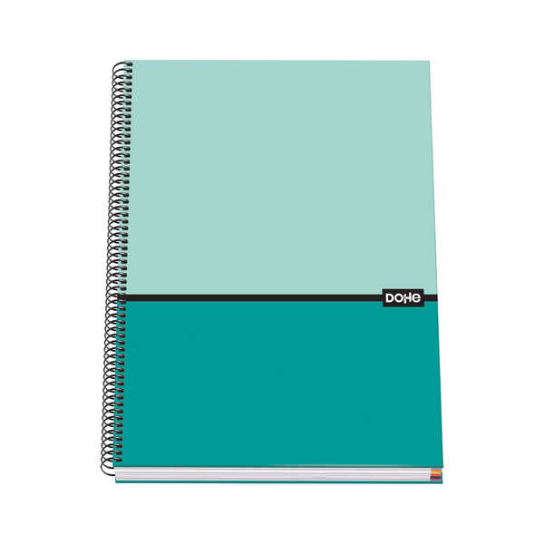 Dohe Cuaderno en Espiral de Tapa Dura A4 - 228x300mm - Cubierta en Carton Forrado con Papel Impreso a Todo Color y Plastificado Mate - Interior de 100 Hojas en Papel Offset de 90gr