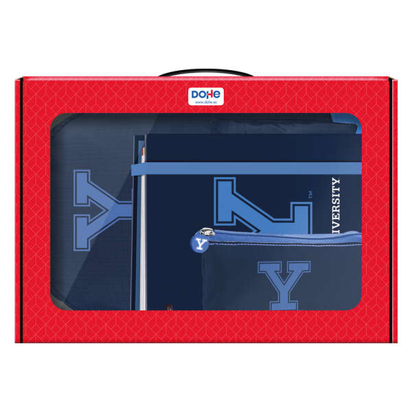 Dohe Yale Pack Mochila, Carpeta y Portatodo - Maletin Regalo 365x515x105mm - Carpeta A4 Recambio - Mochila 3 Compartimentos Grande - Portatodo Triple