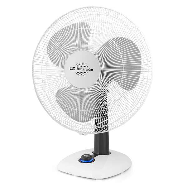 Orbegozo TF 0133 Ventilador de Sobremesa - Potente Flujo de Aire - Funcion Oscilacion e Inclinacion Regulable - 3 Velocidades de Ventilacion - Control de Velocidad Luminoso LED