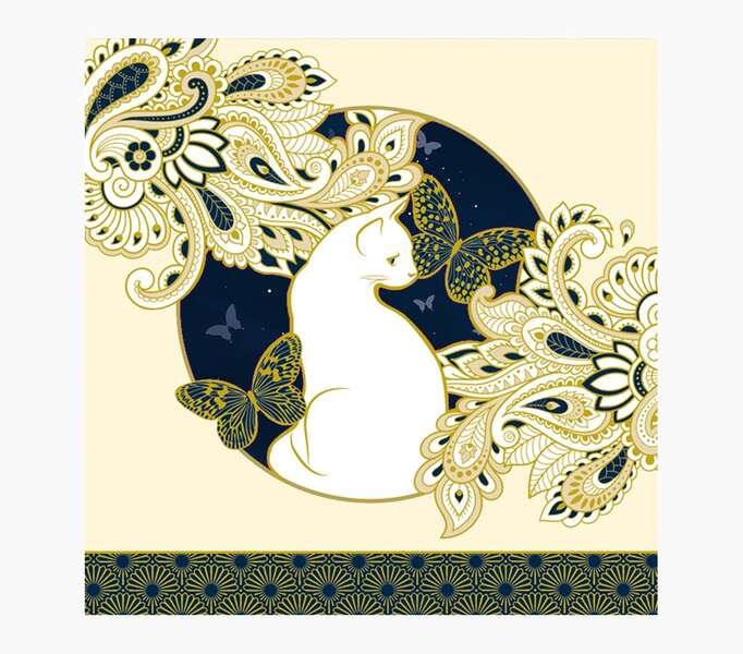 Pictura Tarjeta Arabesque - 16x16cm - Tematica Gatos - Tarjeta Triptica - Incluye Sobre Blanco - Papel con Certificacion FSC