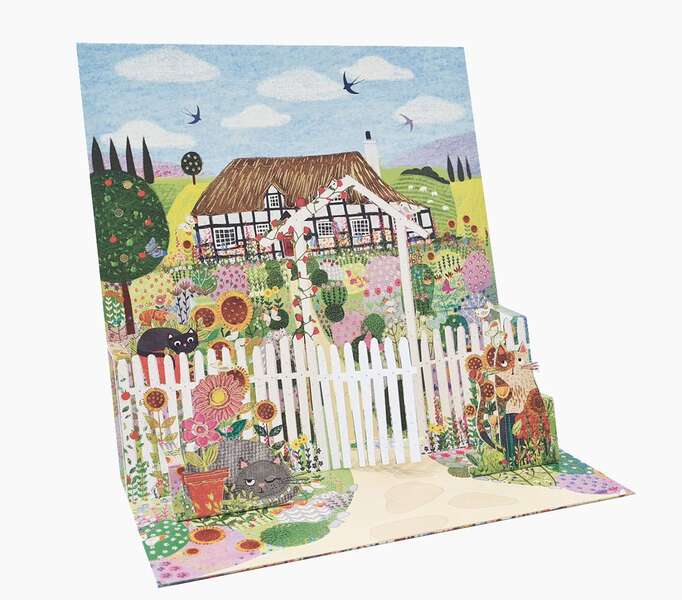 Pictura Tarjeta 3D Pop-Up - 16x16cm - Tematica Casa de Campo - Embolsada Individualmente - Incluye Sobre Blanco - Papel con Certificacion FSC