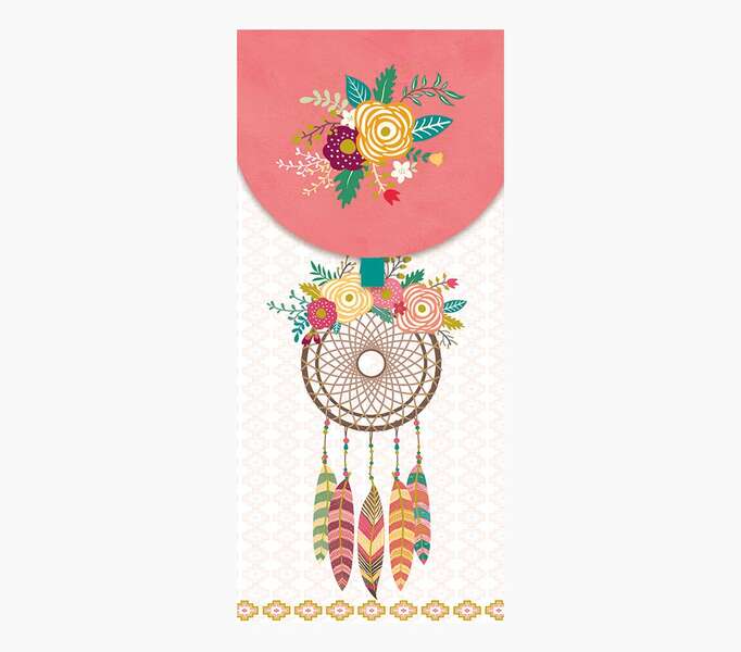 Pictura Tarjeta Money Cards - 9.6x21.3cm - Diseño Tematica Atrapasueños - Embolsada Individualmente - Incluye Sobre Blanco - Papel con Certificacion FSC