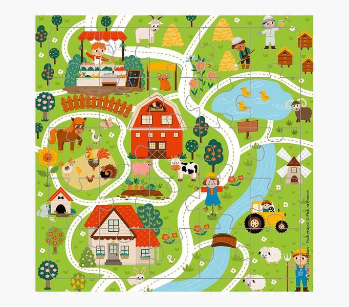 Pictura Tarjeta Puzzle - 15.5x15.5cm - Tematica Caminos de Pueblo - 25 Piezas - Incluye Tarjeta Plegada y Sobre Blanco - Certificacion FSC