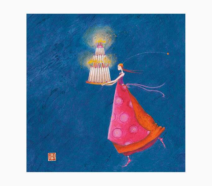 Pictura Gaëlle Boissonnard Tarjeta Doble - Acabado en Barniz de Relieve UV Grueso - 16x16cm - Laminado Mate de Tacto Suave - Papel con Certificacion FSC