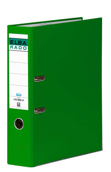 Elba Chic Archivador Tamaño A4 - Lomo de 80mm - Con Palanca y Rado - Forrado Exterior PVC - Color Verde