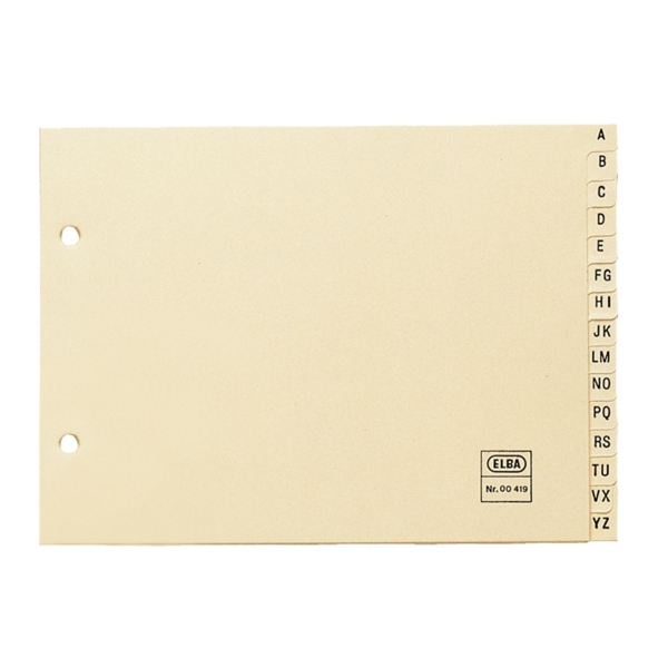 Elba Indice Alfabetico 4º 15 Posiciones - Cartulina de 180gr - Color Beige - Organizacion Alfabetica - Resistente y Duradero
