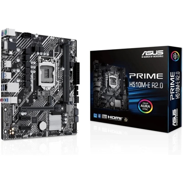 Asus Prime H510M-E R2.0 Placa Base Intel 1200 2x DDR4 - HDMI, VGA, PCIe 4.0, Ranura M.2 de 32 Gbps, Intel® 1GB Ethernet, USB 3.2