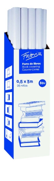 Fabrisa Rollo de Forro para Libros 80µ 0.5x3m - Polipropileno - Alta Resistencia a Arañazos y Marcas