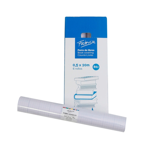 Fabrisa Rollo de Forro para Libros 80µ 0.5x20m - Polipropileno - Alta Resistencia a Arañazos y Marcas