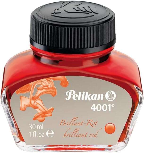 Pelikan Tinta 4001 No.78 - Frasco 30ml - Frasco de 30ml - Asegura el Perfecto Funcionamiento de la Estilografica - Color Rojo