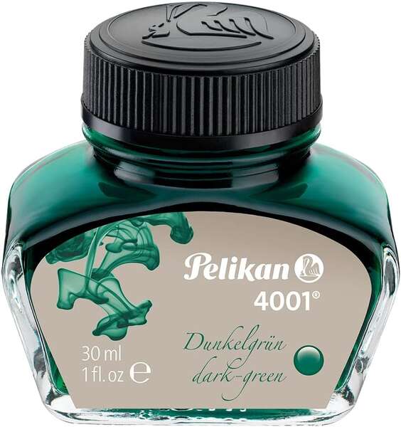 Pelikan Tinta 4001 No.78 - Frasco 30ml - Tintero de 30ml - Asegura el Perfecto Funcionamiento de la Estilografica - Color Verde Oscuro