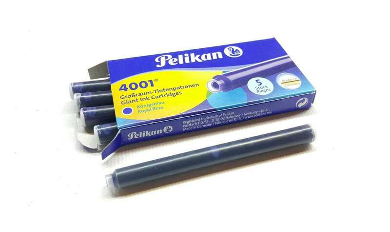 Pelikan 4001 GTP/5 Pack de 5 Cartuchos Largos - Tinta de Alta Calidad - Compatible con Plumas Estilograficas - Color Azul Real