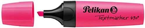 Pelikan Subrayador Textmarker 490 - Base de Agua - 3 Anchos de Trazo - Color Rosa Fluoresencete