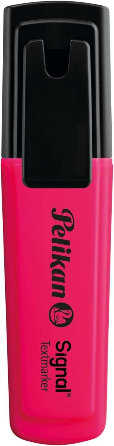 Pelikan Subrayador Textmarker Signal - Punta Biselada de 2.0mm - Tinta de Secado Rapido - Ideal para Resaltar Texto - Color Rosa Fluorescente