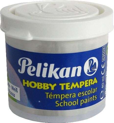 Pelikan Tempera Escolar Frasco 40ml - Facil de Lavar - Ideal para Manualidades - Color Blanco
