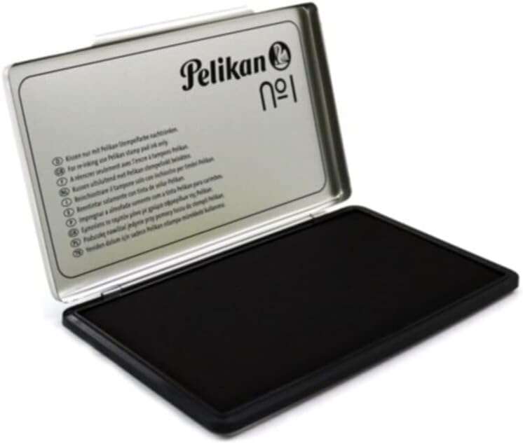 Pelikan Tampon Pelikan N.1 9x16cm - Ideal para Sellos de Oficina - Tamaño Compacto - Tinta de Alta Calidad - Color Negro