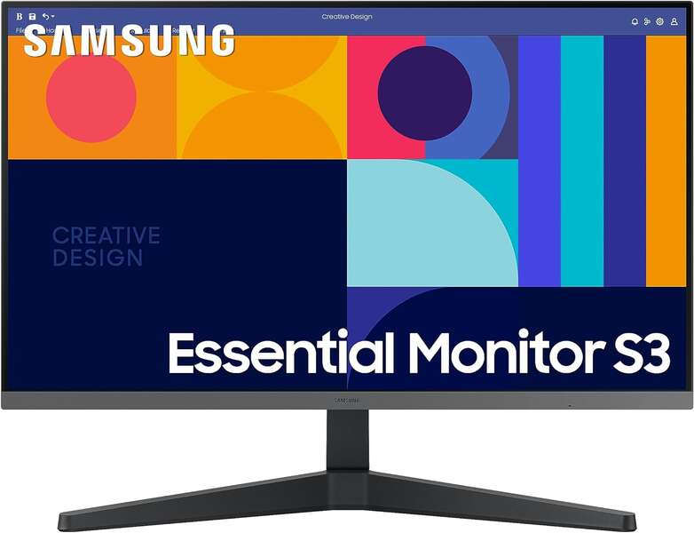 Samsung Essential S3 Monitor 27" LCD IPS FullHD 1080p 100Hz Freesync - Respuesta 4ms - Angulo de Vision 178° - HDMI, DisplayPort - VESA  75x75mm