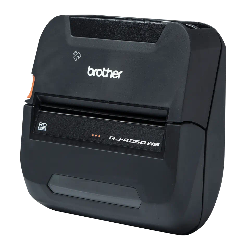 Brother RJ-4250WB Pack de Impresora Termica Portatil de Etiquetas y Tickets + Bateria PABT006 WiFi, Bluetooth, USB - Resolucion 203ppp - Velocidad 127mms - Color Negro