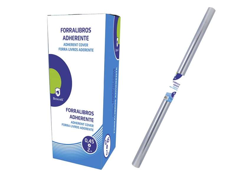 Bismark Forralibros Adherente PVC 2mx45cm - Forro de Plastico Adherente - Transparente