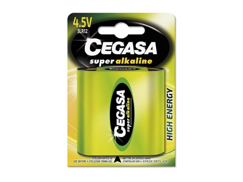 Cegasa Super Alkaline Pack de 1 Pila 3LR12 4.5V - Alta Tecnologia - Fiabilidad - Elevado Rendimiento - Maximas Prestaciones