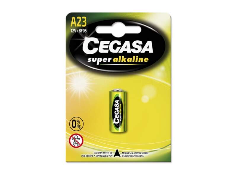 Cegasa Super Alcalina 8F05 Pack de 1 Pila A23 12V - Alta Tecnologia - Fiabilidad - Elevado Rendimiento - Maximas Prestaciones