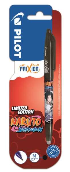 Pilot Frixion Ball Naruto Shippuden Boligrafo de Gel Borrable - Punta de Bola 0.7mm - Trazo 0.4mm - Grip de Agarre - Color Negro