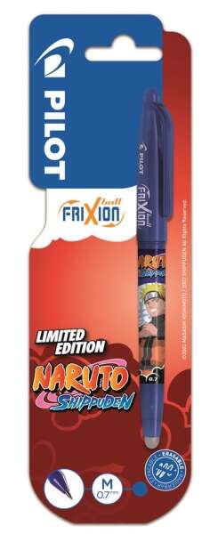 Pilot Frixion Ball Naruto Shippuden Boligrafo de Gel Borrable - Punta de Bola 0.7mm - Trazo 0.4mm - Grip de Agarre - Color Azul