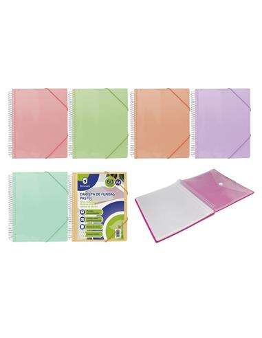 Bismark Carpeta Espiral 60 Fundas Transparentes - Polipropileno - Tamaño A4 - Espiral Plastica Indeformable - Apertura 360 Grado
