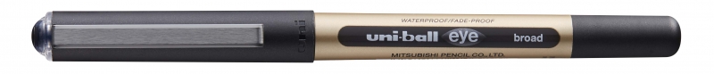 Uni-ball UB-150-10 Eye Broad Boligrafo de Tinta Liquida - Punta de Bola 1mm - Tinta Resistente al Agua y Luz - Sistema de Control de Tinta - Color Negro