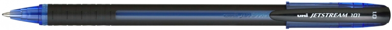 Uni-ball JetStream SX-101-10 Boligrafo de Tinta - Punta de Bola 1mm - Secado Instantaneo - Ideal para Zurdos - Color Azul