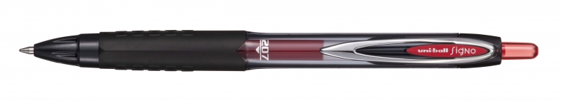 Uni-ball UMN-207E Roller de Tinta - Punta de Bola 0.7mm - Grip de Caucho Antifatiga - Tinta Pigmentada Resistente a Luz y Agua - Color Rojo