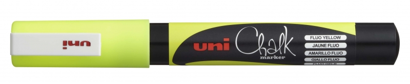 Uni-ball PWE-3MS Marcador de Tiza Liquida - Punta Conica 0.7mm - Borrado en Humedo - Resistente a la Lluvia - Color Amarillo