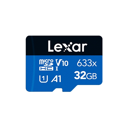 Lexar 633x High-Performance Tarjeta de Memoria microSDHC 32GB UHS-I - Velocidades hasta 100MB/s - Clase U1 V10 A1 - Incluye Adaptador SD - Color Azul