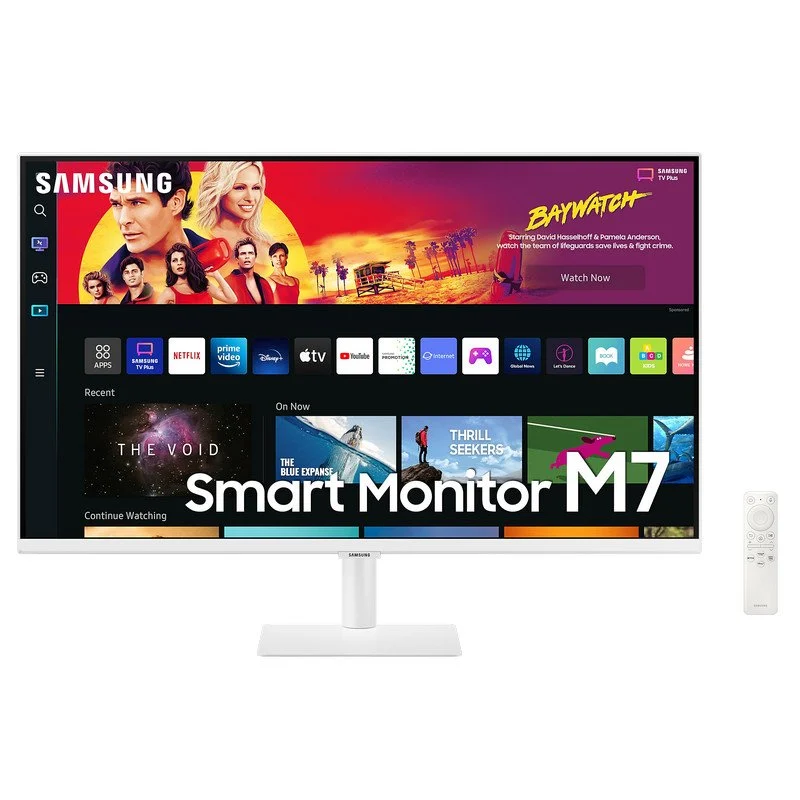 Samsung Smart Monitor M7 32" LED 4K UltraHD HDR WiFi, Bluetooth - Respuesta 4ms - Mando a Distancia - Altavoces Incorporados - 16:9 - USB-A y C, HDMI - VESA 100x100mm