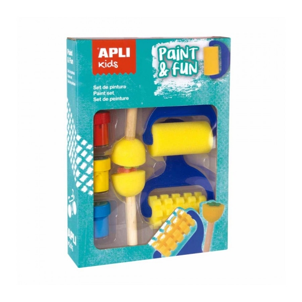 Apli Pack de Pintura para Niños - Incluye 3 Temperas y Accesorios - Fomenta la Creatividad y la Colaboracion