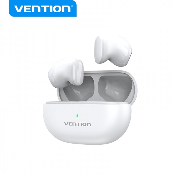 Vention Auriculares Bluetooth 5.3 con Estuche de Carga - 6h Autonomia - Tiny T12 - Color Blanco