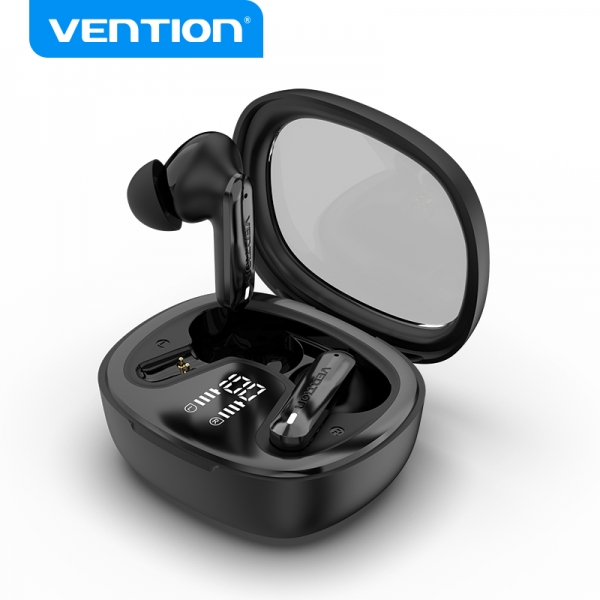 Vention Auriculares Bluetooth 5.3 con Estuche de Carga - 7h Autonomia - LED Display AIR A01 - Color Negro