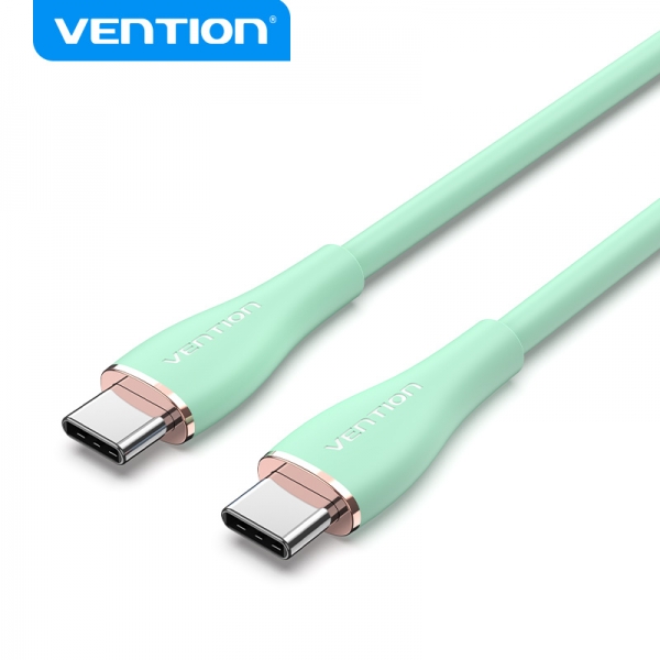 Vention Cable USB-C Macho a USB-C Macho - 1m - Verde Silicona - 5A 100W 480Mbps